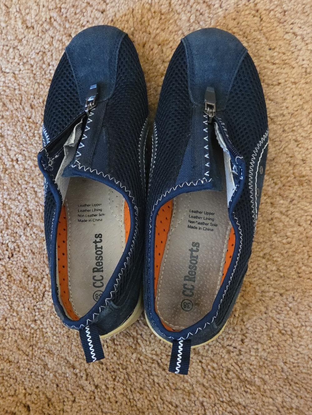CC Resorts Navy and Orange Casual Slip-On Shoes